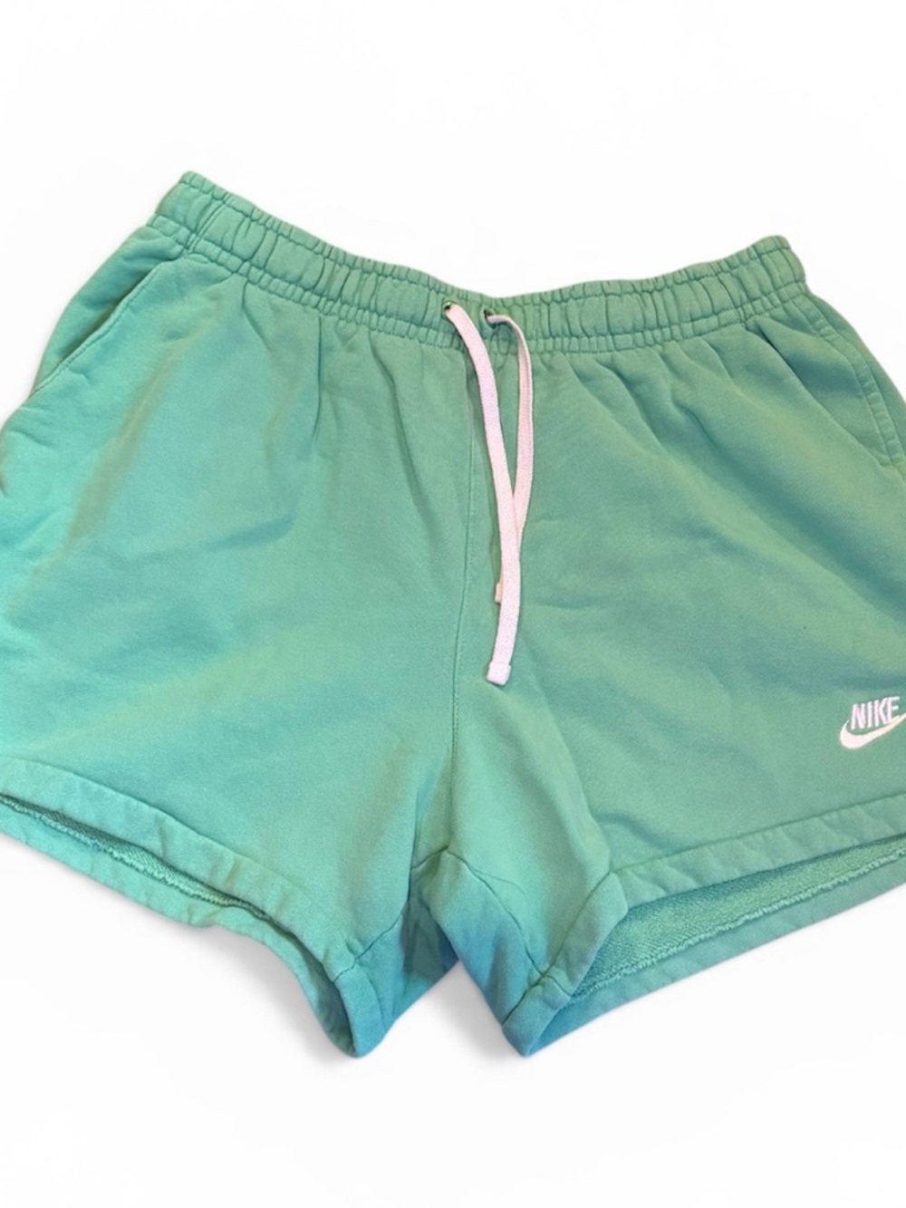 Nike Mint Green Athletic Shorts with White Drawstring